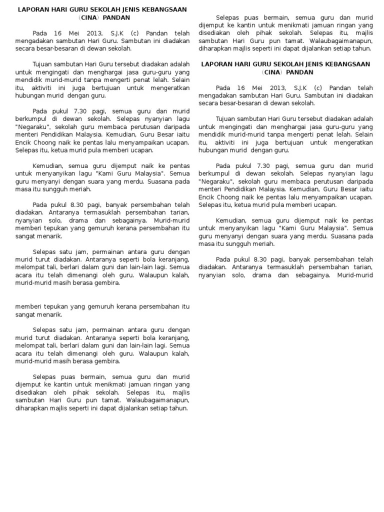 Sambutan Hari Kebangsaan Karangan Spm