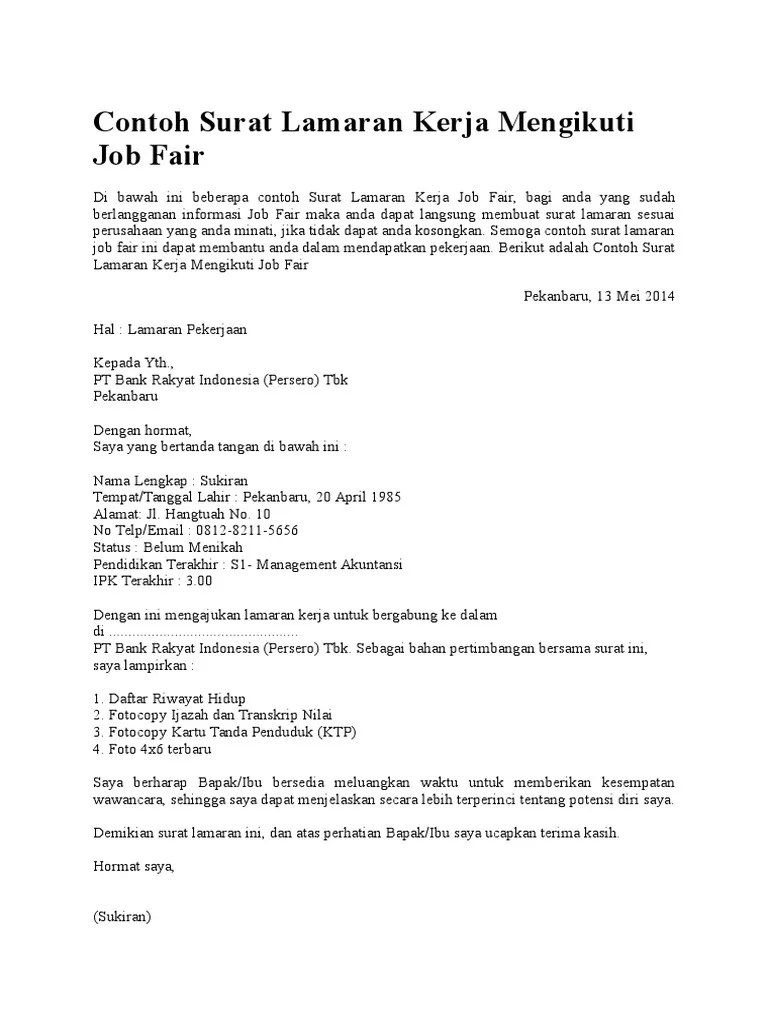 Menulis application letter untuk desainer multimedia sangat penting, ketika kamu ingin melamar kerja. Contoh Surat Lamaran Kerja Mengikuti Job Fair.docx
