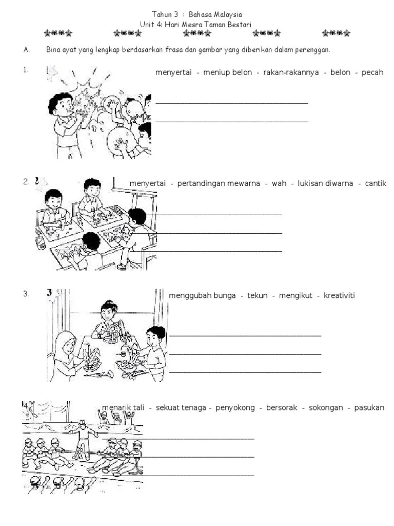 Gambar tunggal bina ayat tahun 3. Penulisan 1 Unit 4 Bina Ayat Pdf
