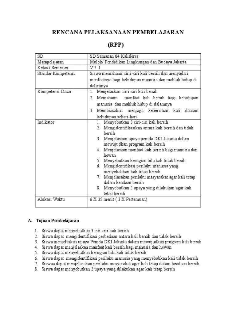 Bersama ini kami lampirkan juga tentang daftar kd dan silabus muatan lokal mulok bahasa jawa dan bahasa sunda. Rpp Mulok Sd Pdf