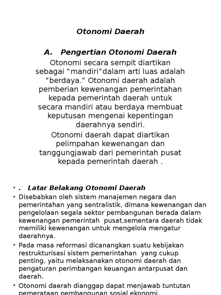 Otonomi Daerah | PDF