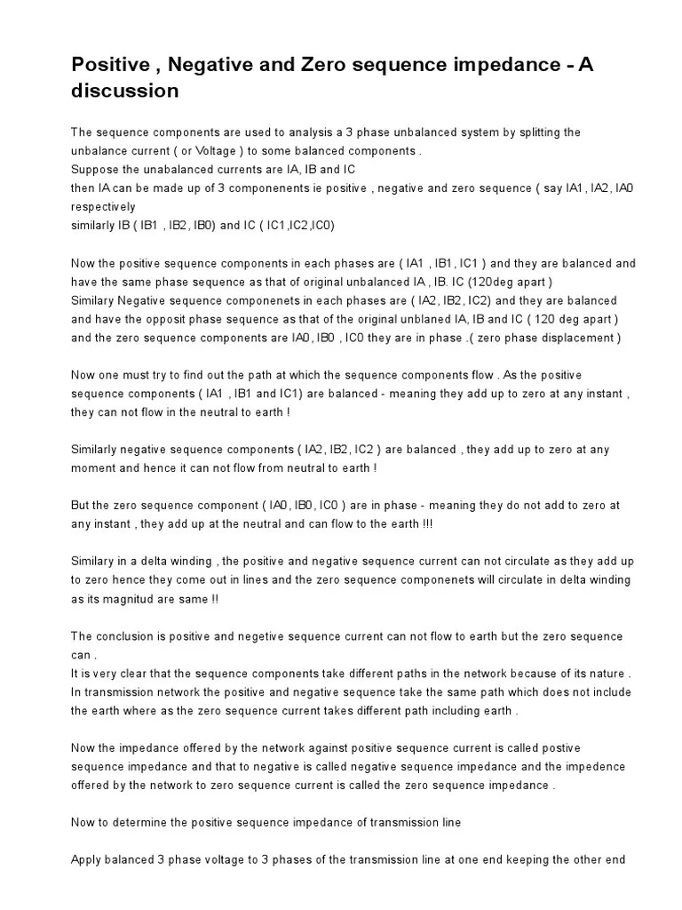 Understanding Sequence Components: How Positive, Negative, And Zero Sequence Currents Flow ...
