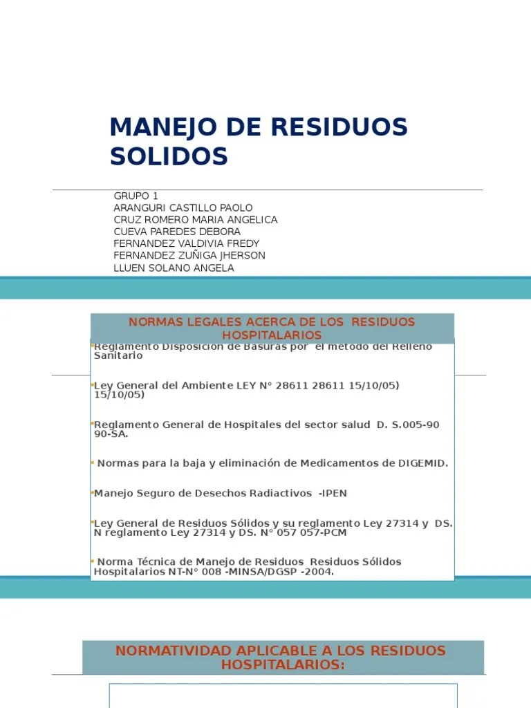 Manejo De Residuos Solidos. | PDF | Residuos | Materiales