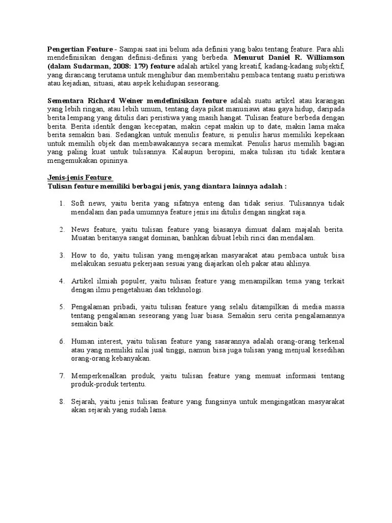 Referensi - Pengertian Feature
