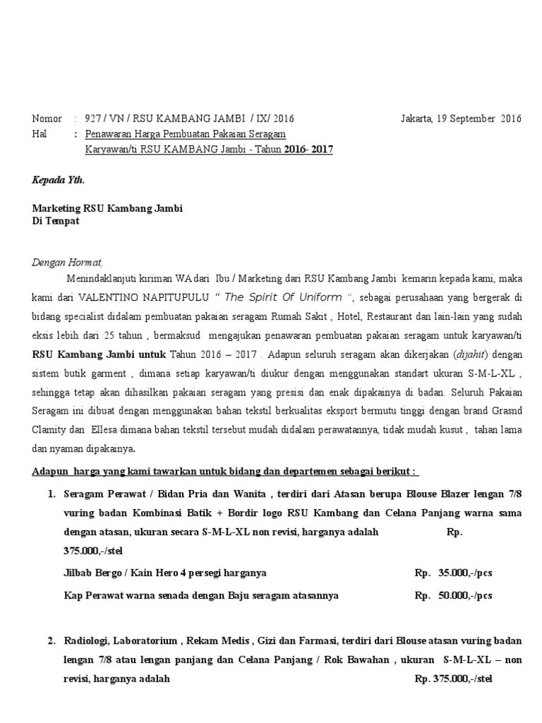 Proposal seragam rs baru penawaran seragam kerja 2014 tato al mansyur surat permohonan . Contoh Proposal Penawaran Jasa Pembuatan Seragam Penggambar