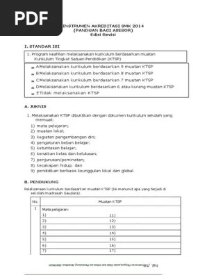 Lowongan kerja di yayasan pondok pesantren al kamal jakarta. 05 Pedoman Asesor Gabungan Instrumen Akreditasi Pdf