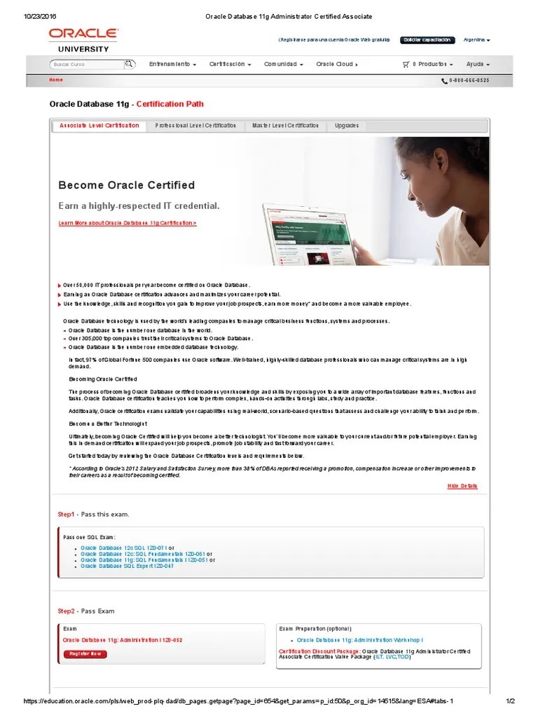 Oracle Database 11g Administrator Certified Associate Exam Guide | PDF ...