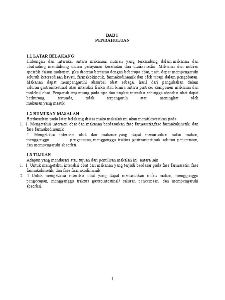 Makalah Interaksi Obat Dalam Proses Absorbsi | PDF