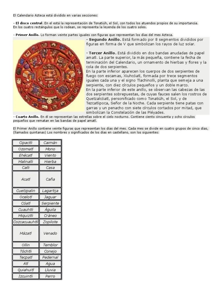El Calendario Azteca | PDF | Azteca | Naturaleza