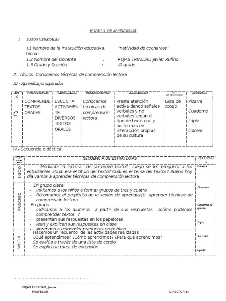 Módulo De Aprendizaje De Comunicación | PDF | Comprensión Lectora ...