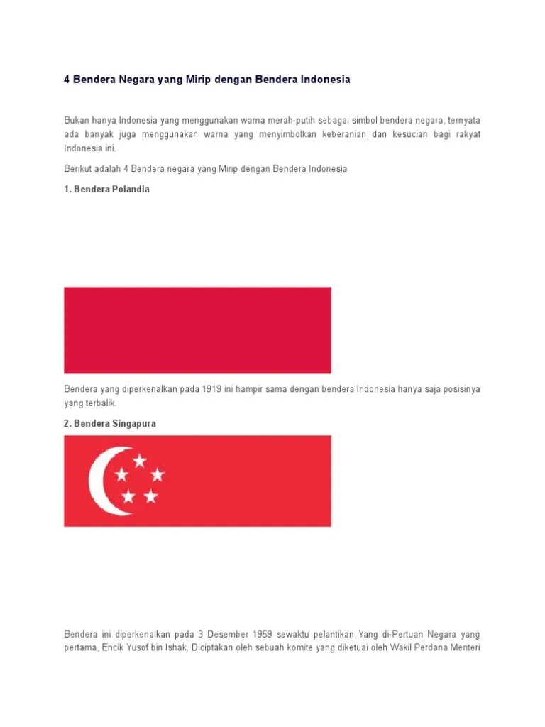 4 Bendera Negara Yang Mirip Dengan Bendera Indonesia | PDF