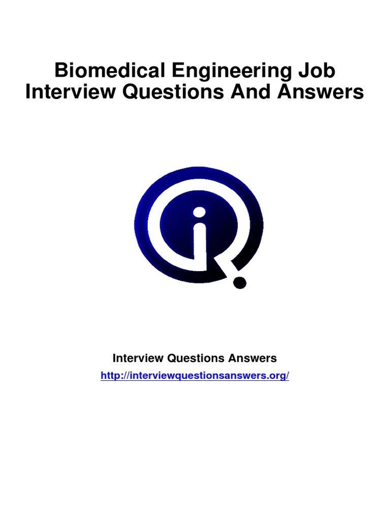 Biomedical Engineering Interview Questions Answers Guide | PDF | Biomedical Engineering ...