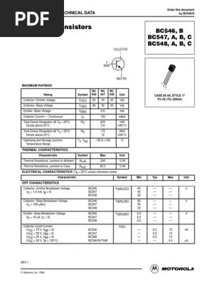 Transistor Bc548 Pdf Transistor Bipolar Junction Transistor