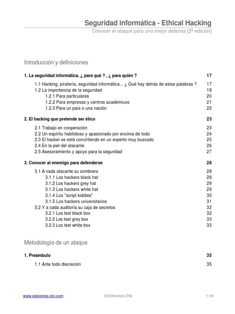 Seguridad Informatica Hacking Etico | PDF | Hacker De Seguridad | Plataforma Como Servicio