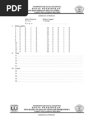 Lembar jawab k13 sd untuk mempermudah koreksi penilaian pts, pas, pat. Contoh Lembar Jawaban Pilihan Ganda Sd Pdf