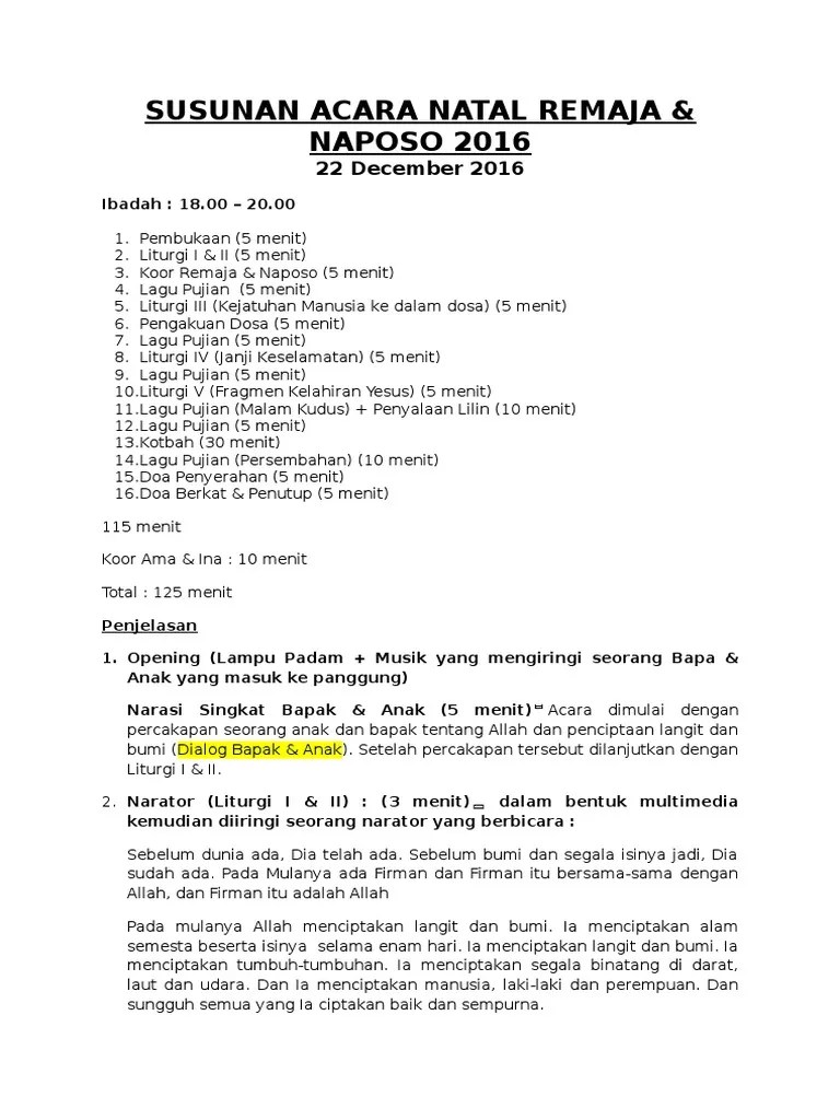 Maybe you would like to learn more about one of these? Susunan Acara Natal 2016 Pdf