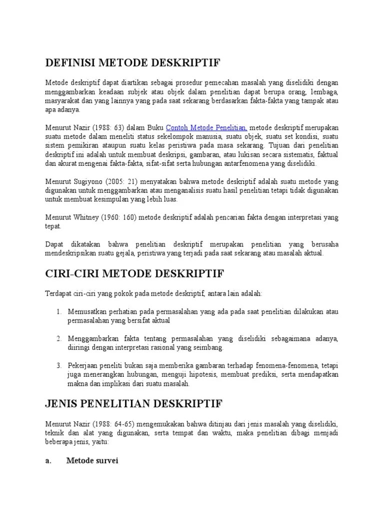 Apa Itu Metode Deskriptif Komparatif