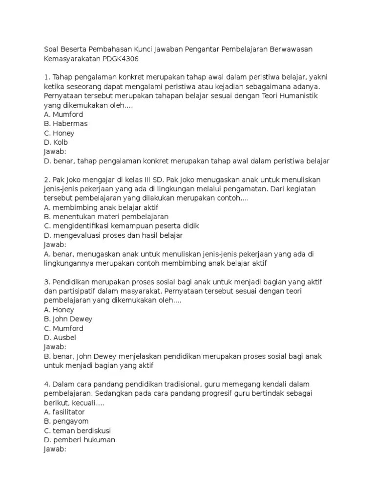 1996) adalah tokoh humanis yang memiliki banyak pengaruh terhadap teori belajar humanis. Soal Dan Jawaban Teori Humanistik Masnurul