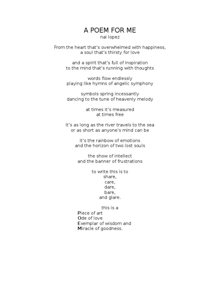 A Poem For Me | PDF