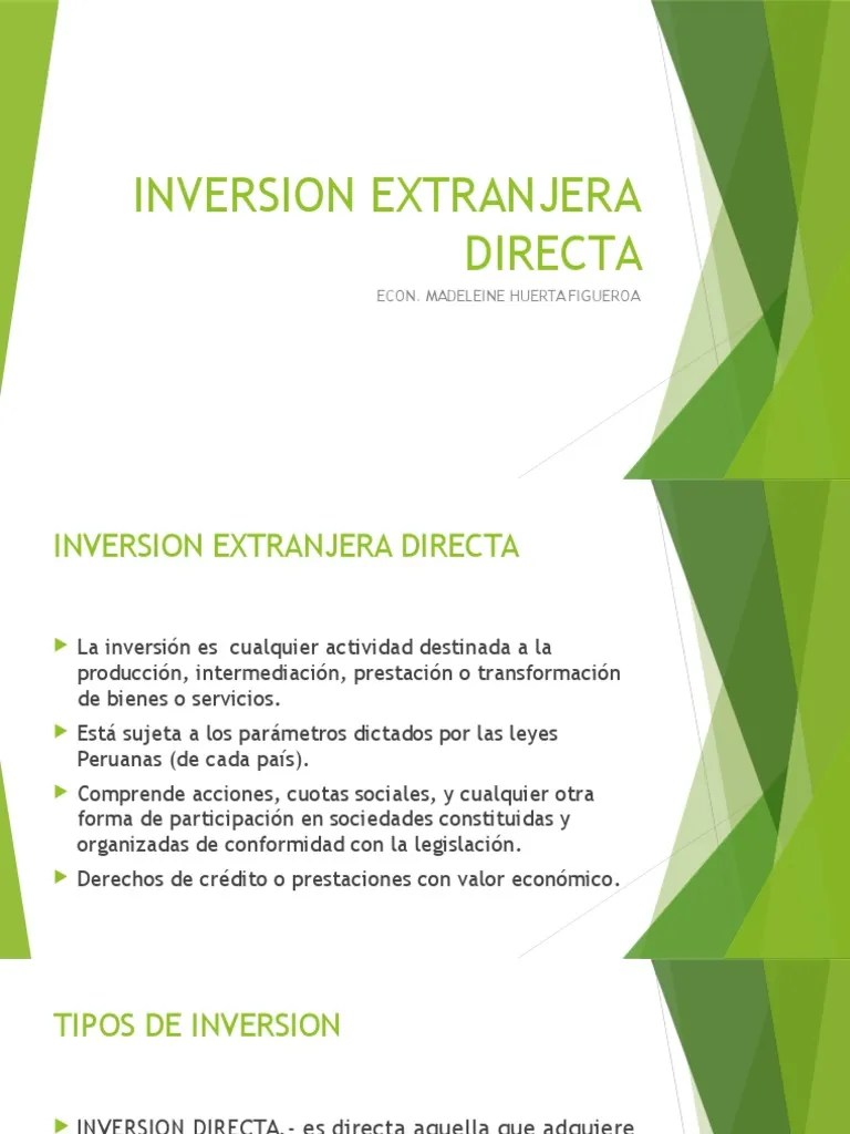 Inversion Extranjera Directa | PDF | America Latina | Exportaciones