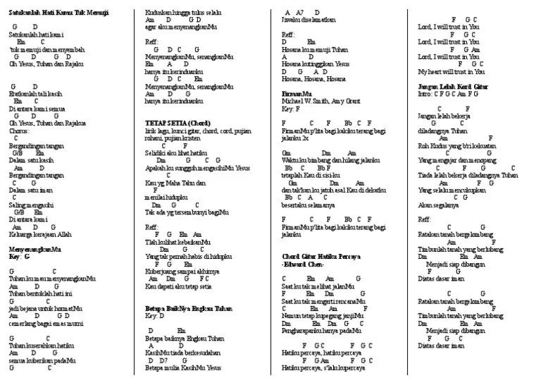 Jalanmu tak terselami oleh setiap hati kami namun satu hal kupercaya ada rencana yang indah. Chord Lagu Pdf