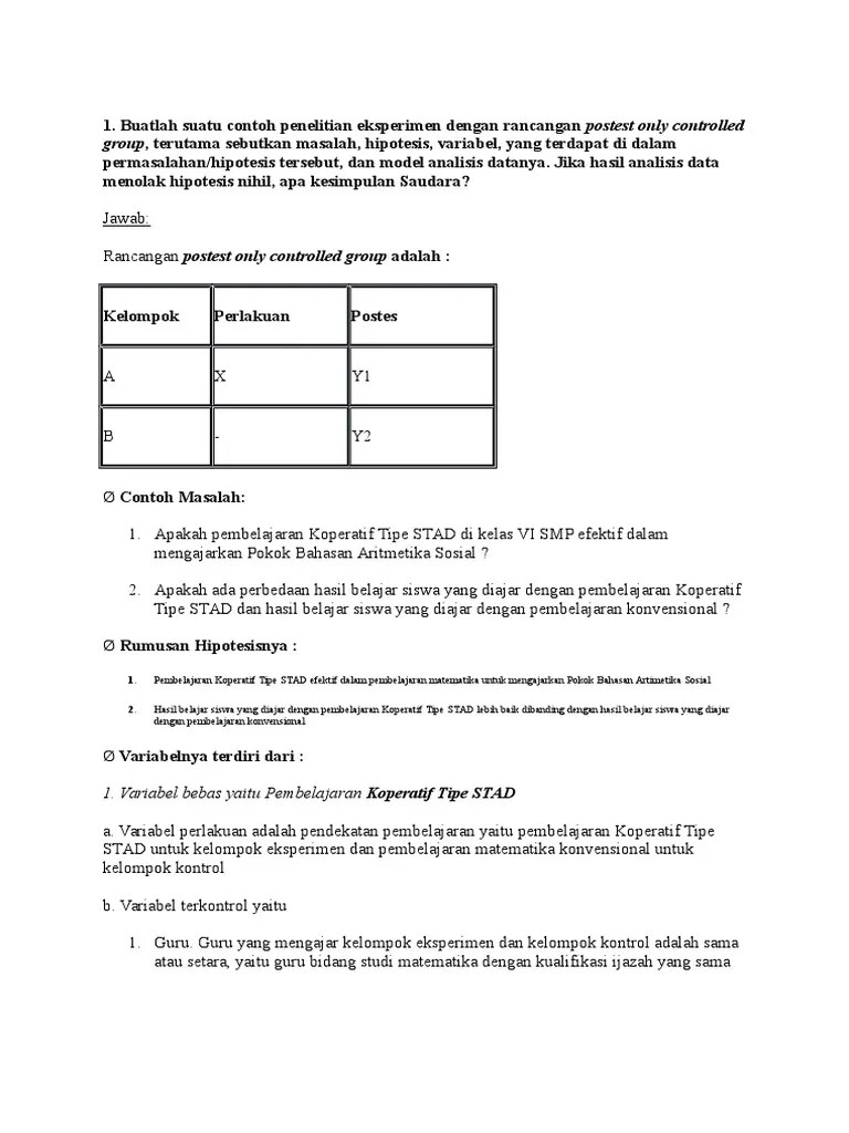 Soal dan pembahasan osn biologi sma tahun 2018 tingkat kabupaten. Contoh Soal Variabel Bebas Terikat Dan Terkontrol - Soal-Soal