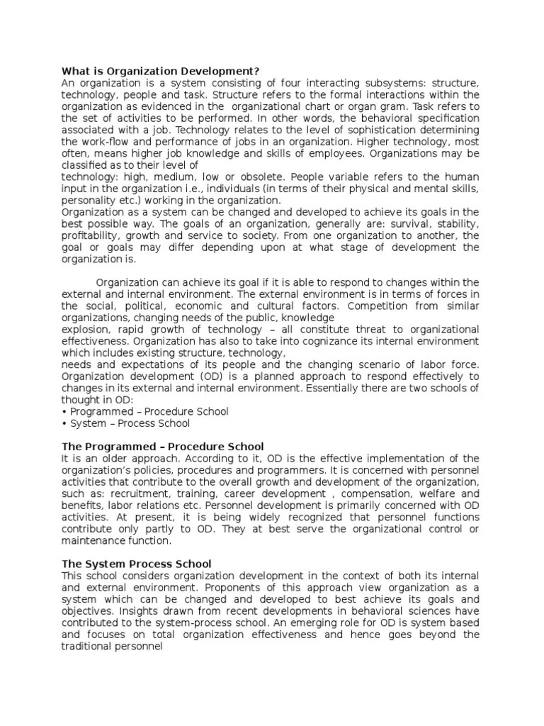 What Is Organization Development | PDF | Organization Development | System