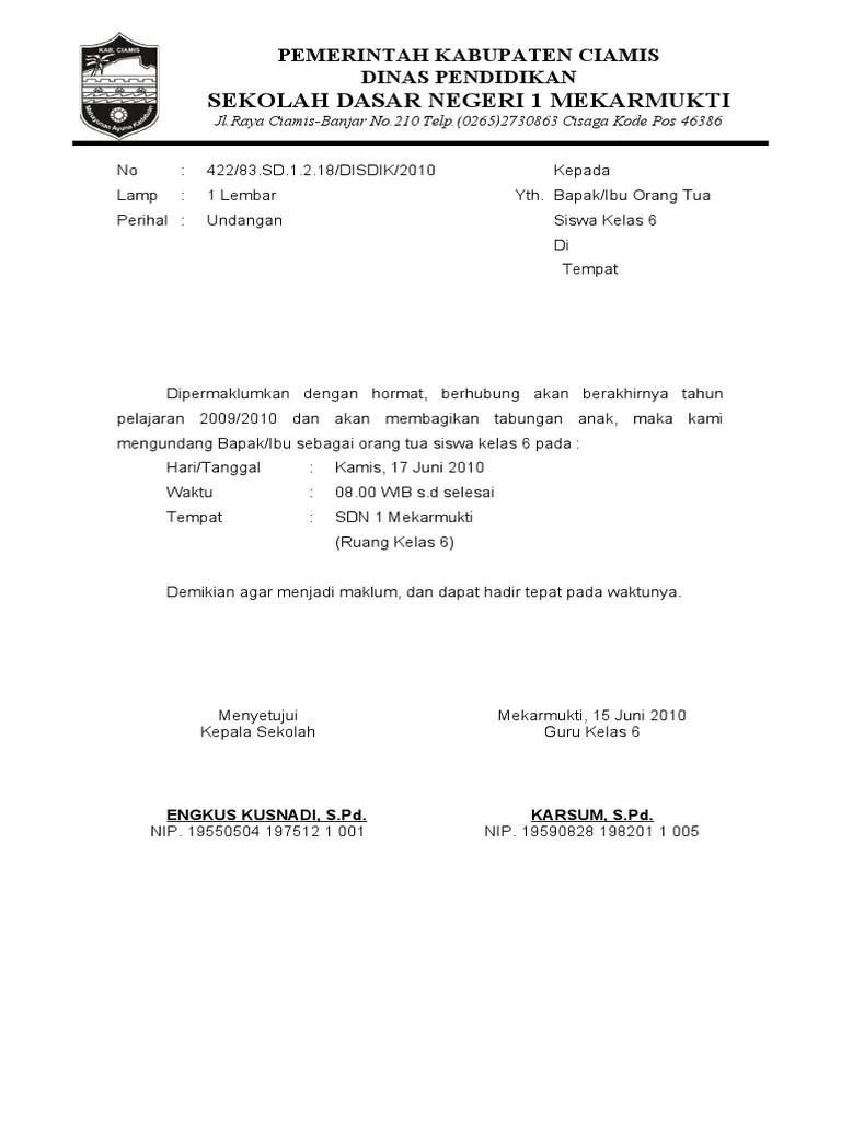Contoh Surat Undangan Acara Perpisahan Kelas Xii Contoh Surat 