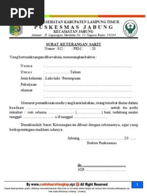 Sekarang izin juga bisa chat langsung ke wa. Contoh Surat Keterangan Sakit Dari Dokter Pdf