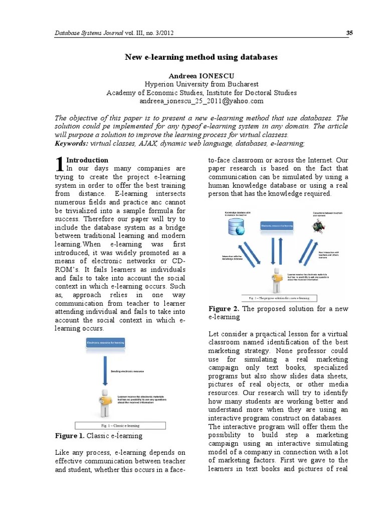 New E-Learning Method Using Databases | PDF | Educational Technology ...