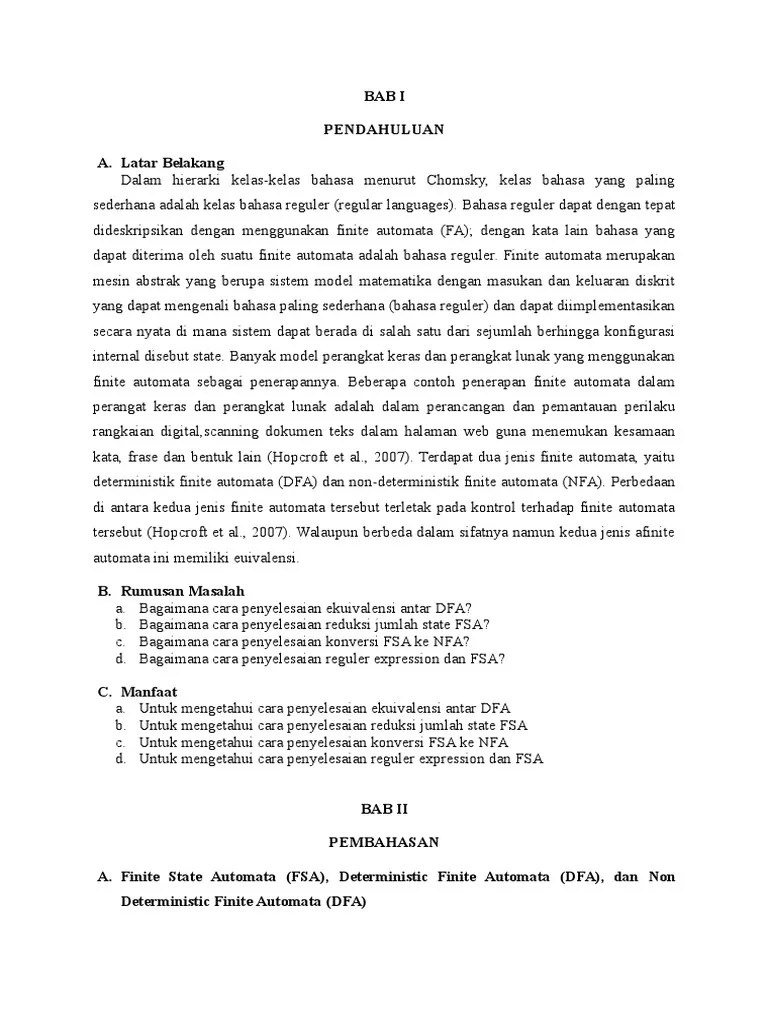 Pengertian Deterministic Finite Automata | PDF | Komputer