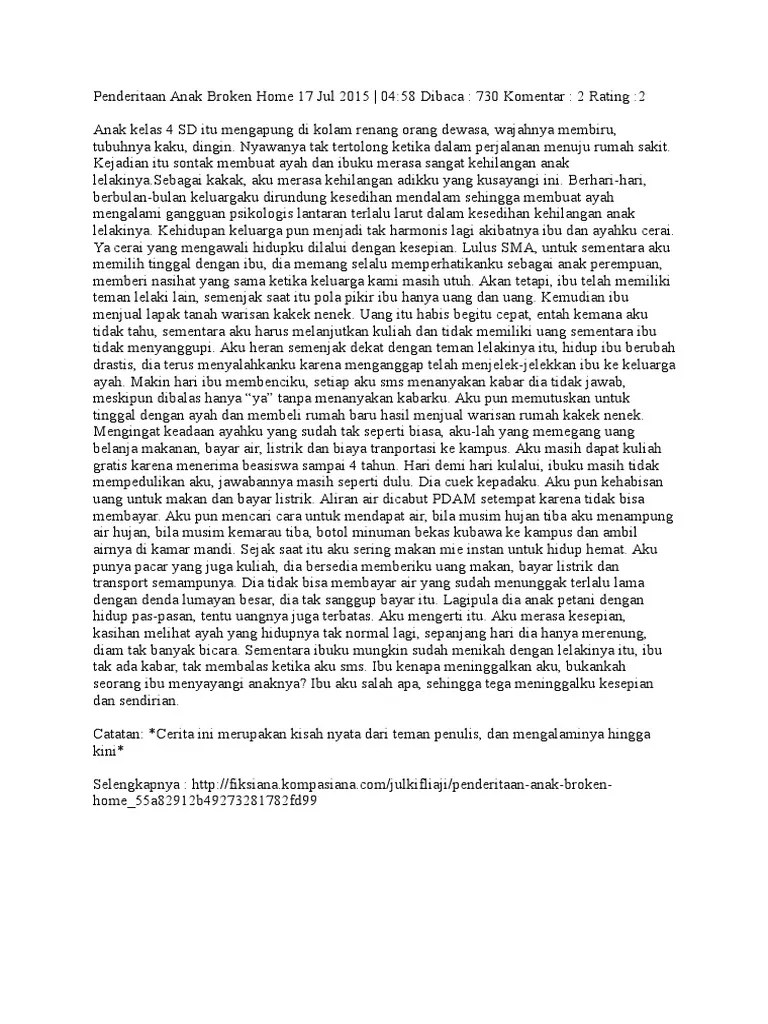 Kisah Anak Broken Home | PDF