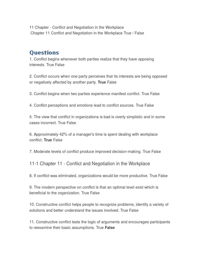 Conflict And Negotiation In The Workplace | PDF | Conflict (Process) | Negotiation