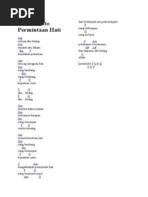 C#m terasa kerinduan hati yang bimbang d#m e f# yang terhempas kepastian cinta reff: b g#m dengarkanlah permintaan hati c#m f# . Chord Letto Permintaan Hati Pdf