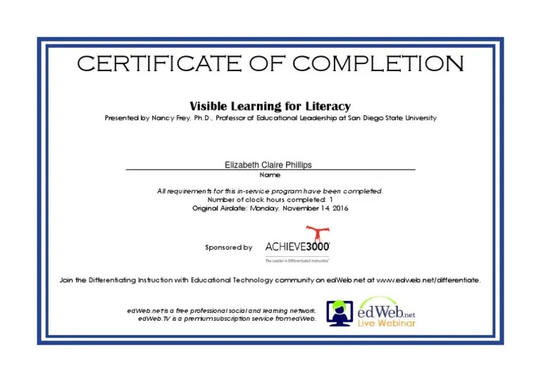 Webinar Certificate With Name | PDF