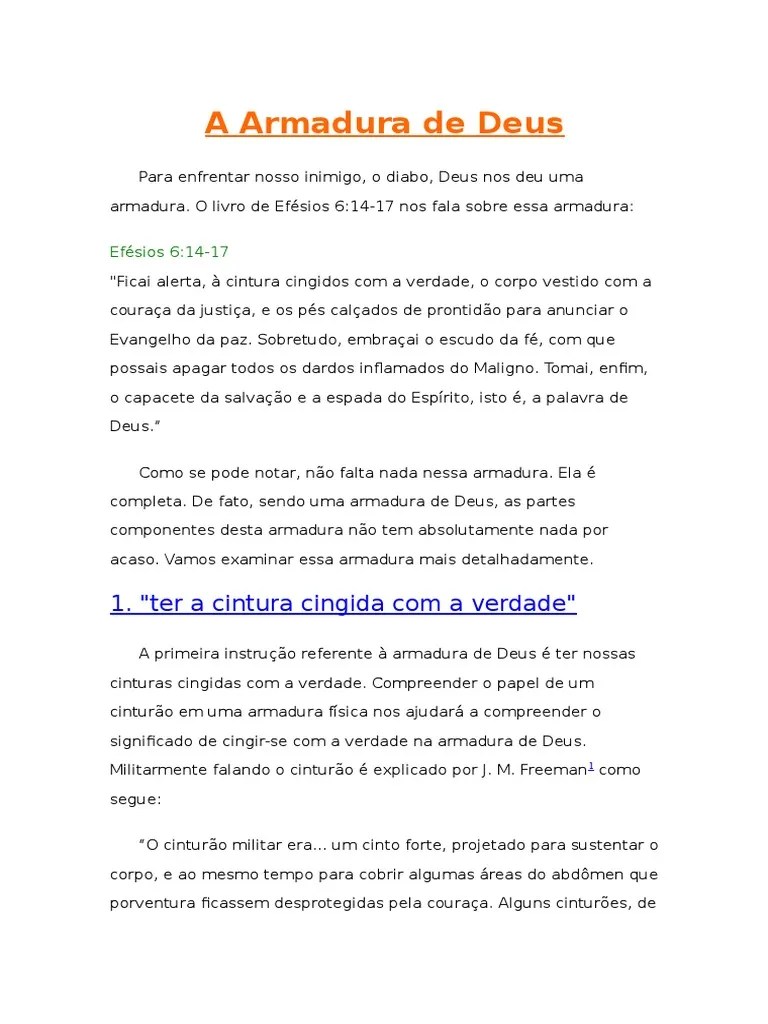 A Armadura De Deus | PDF | Fé | Deus