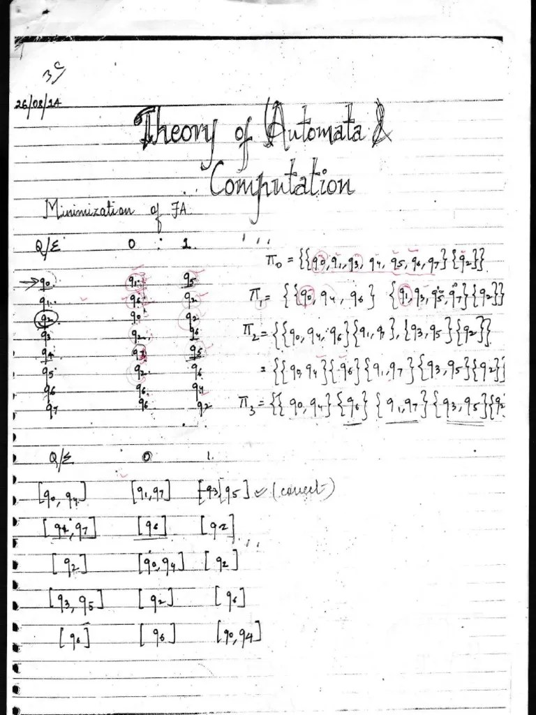 Theory Of Automata/Computation: Finite Automata, Regular Expressions ...