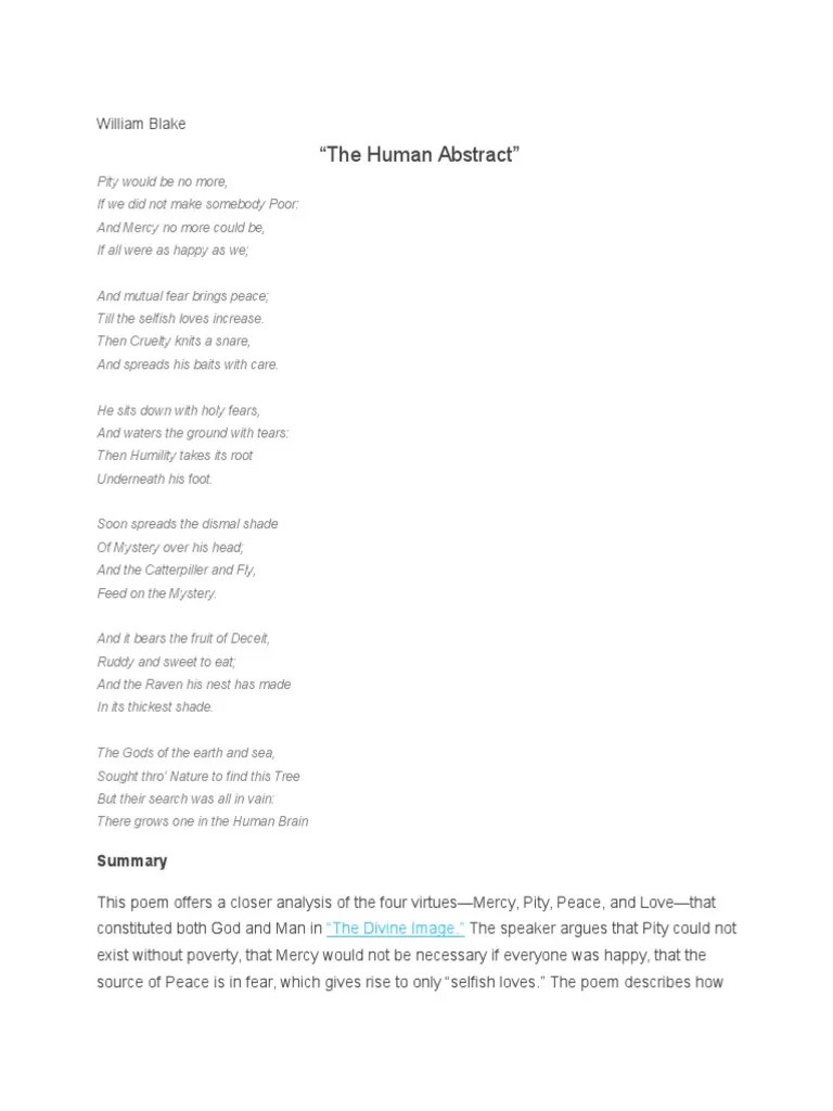 "the human abstract": william blake
