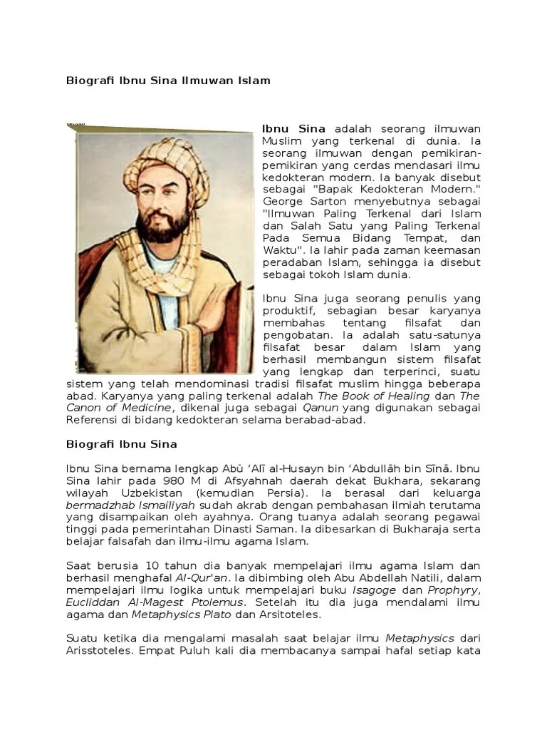 Biografi Ibnu Sina Ilmuwan Islam | PDF