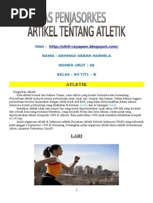 Di samping olahraga khas pedesaan dan atletik klasik, . Atletik Pdf