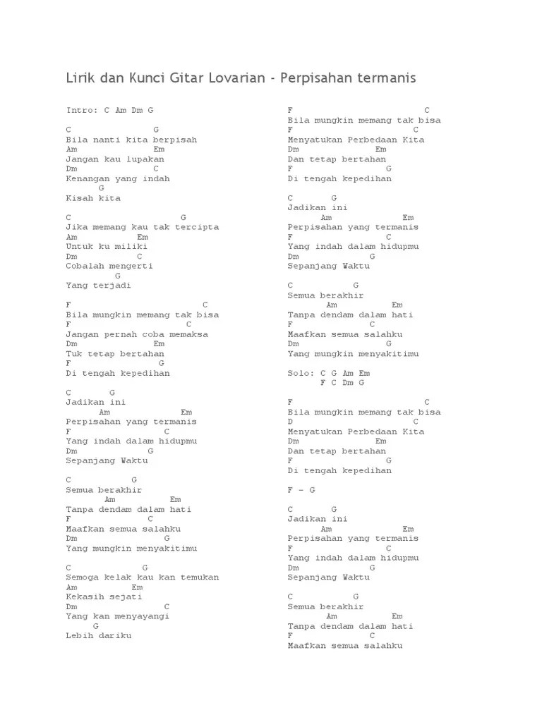 Lirik Lagu Perpisahan Termanis – Nasi