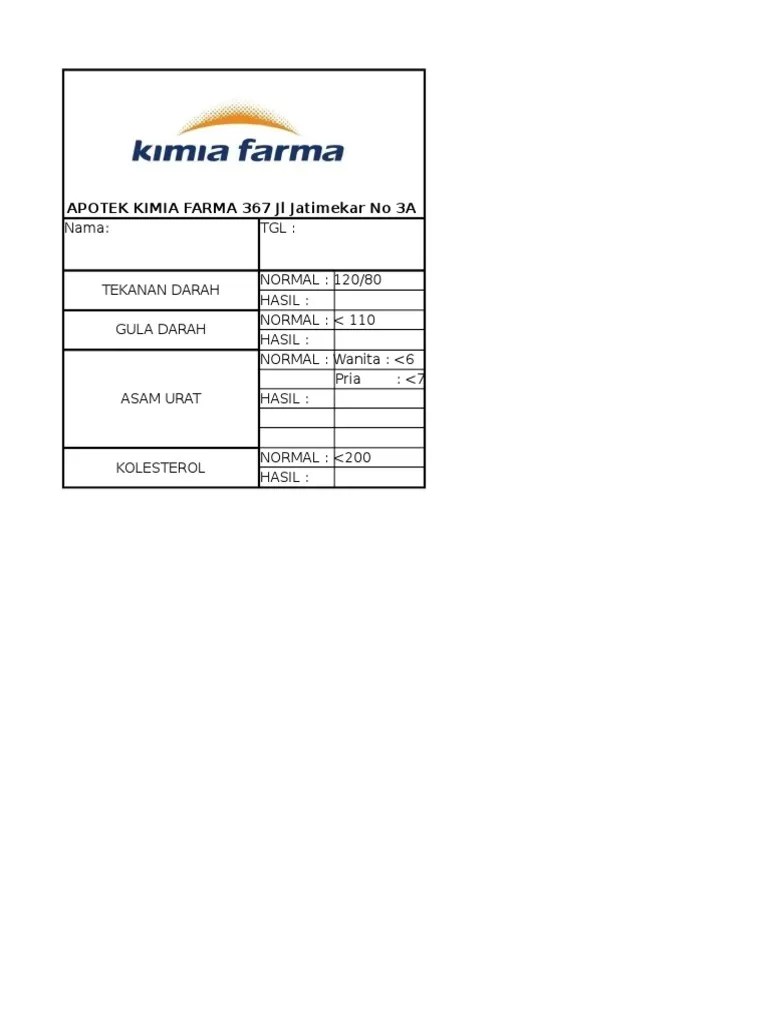 Format Cek Mini Lab | PDF