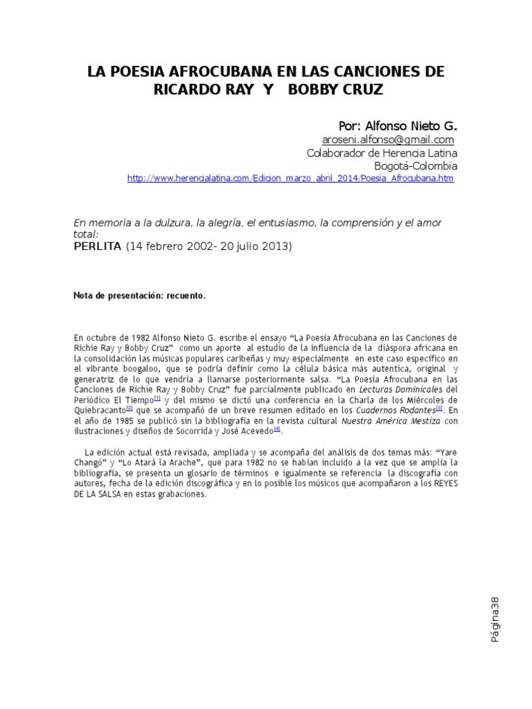 Si tiene problemas al realizar la consulta, haga click aquí para ingresar al sitio oficial de consulta del padrón electoral. Nieto_PoesiaAfrocubanaEnCanciones de Richie&Bobby | ReligiÃ³n y creencia | Entretenimiento