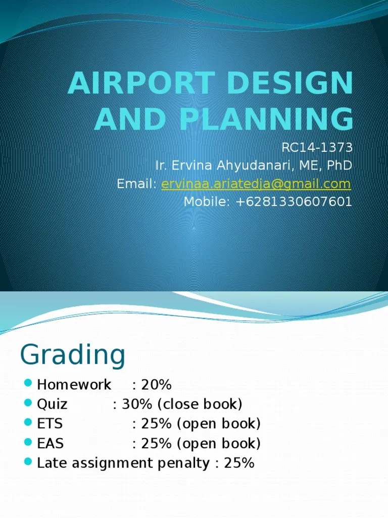 Airport Design And Planning: Rc14-1373 Ir. Ervina Ahyudanari, Me, PHD Email: Mobile ...