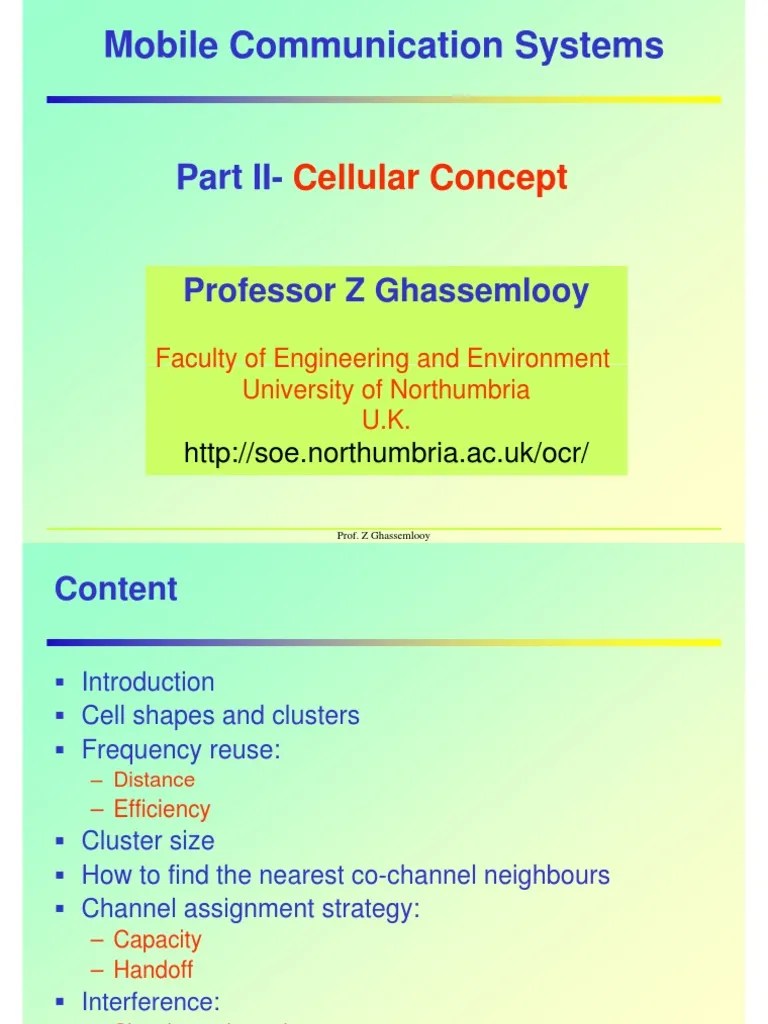 Mobile Comms. - Cellular Concept | PDF | Cellular Network | Data ...