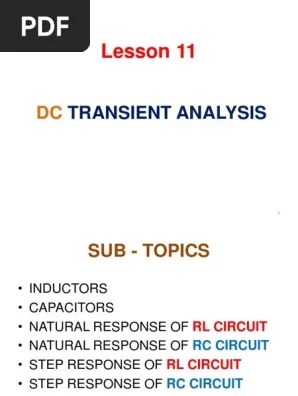 Lesson 11 Dc Transient Analysis Capacitor Inductor