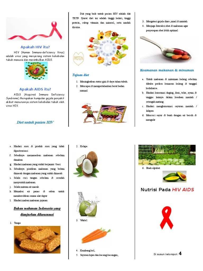 Leaflet Nutrsisi Hiv Aids | PDF
