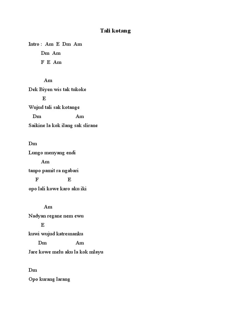 Chord gitar konco turu nella kharisma, Kunci Gitar Pdf