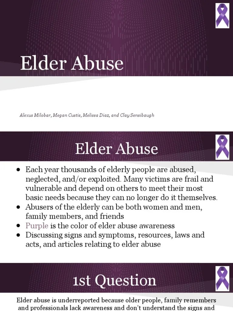 Elder Abuse Powerpoint - Welch | PDF | Nursing | Elderly Care