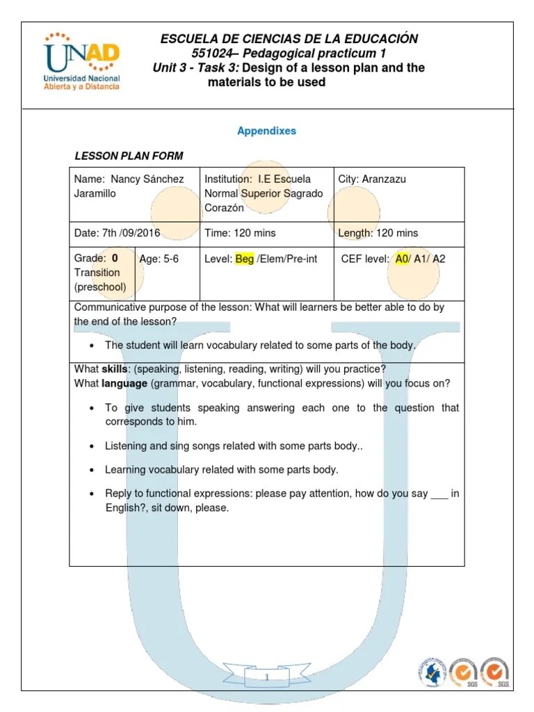 Once you've written the lesson plans, make a copy to have in case the origin. Lesson Plan Parts Body Pdf Lesson Plan Vocabulary